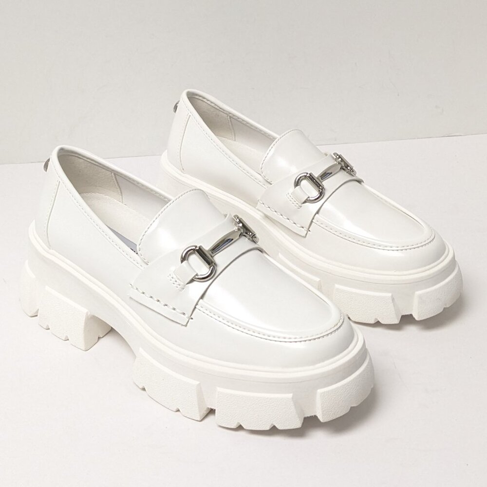 Steve Madden White Chunky Loafers